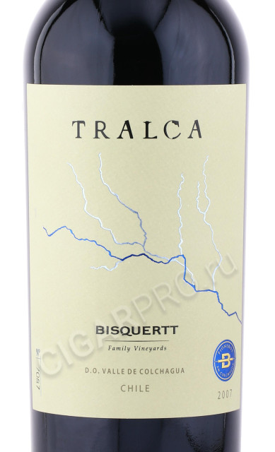 этикетка вино bisquertt tralca 2007г 0.75л