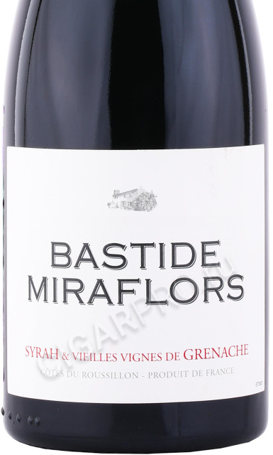 этикетка вино domaine lafage bastide miraflors cotes catalanes 0.75л