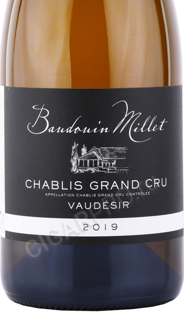 этикетка вино domaine millet chablis grand cru vaudesir 2019г 0.75л