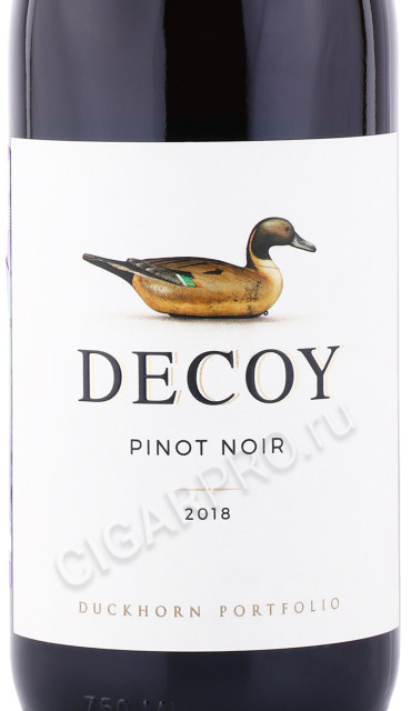 этикетка вино duckhorn decoy pinot noir 0.75л