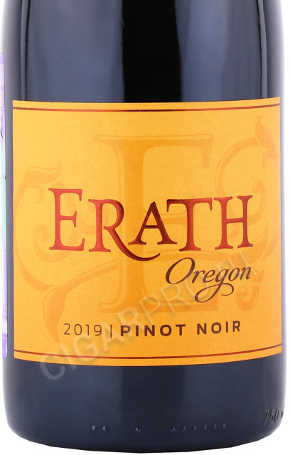 этикетка вино erath pinot noir 0.75л