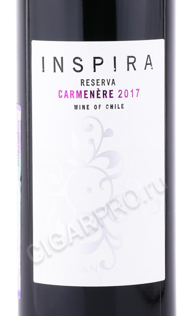 этикетка вино inspira carmenere reserva 0.75л