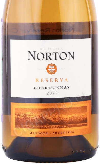 этикетка вино norton reserva chardonnay 0.75л