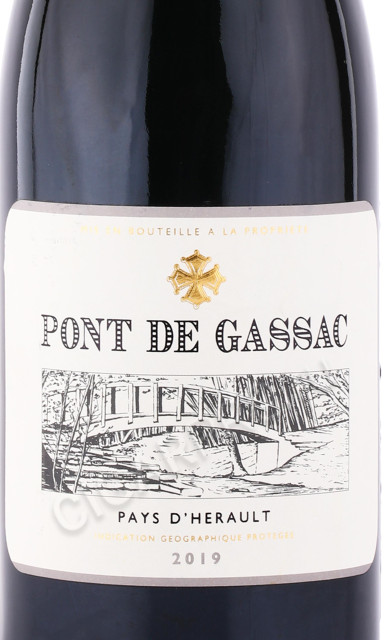 этикетка вино pont de gassac rouge pays d herault 0.75л