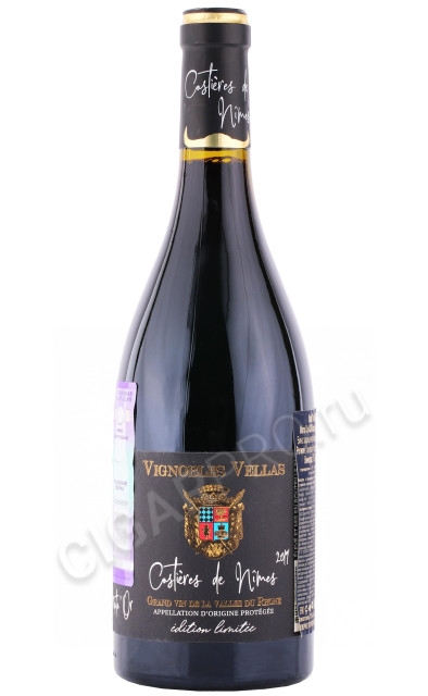 вино vignobles vellas mata d or costieres de nimes 0.75л