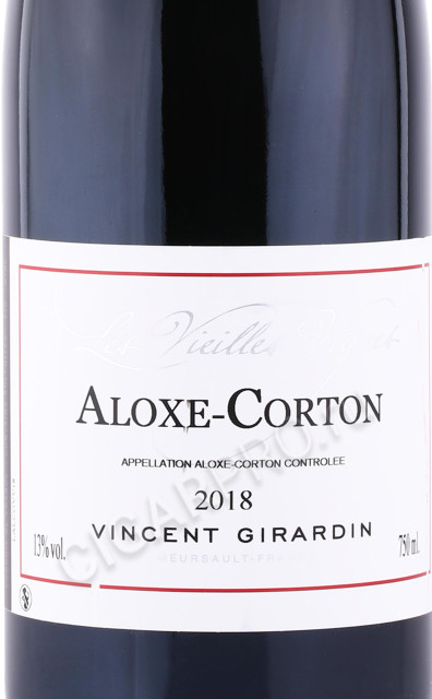 этикетка вино vincent girardin aloxe corton les vieilles vignes 0.75л