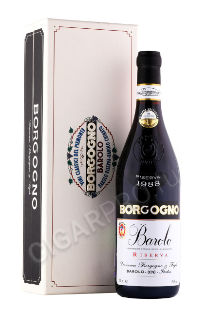 вино barolo riserva borgogno giacomo 1988 0.75л в подарочной упаковке