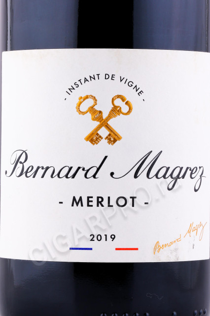 этикетка вино bernard magrez merlot 0.75л