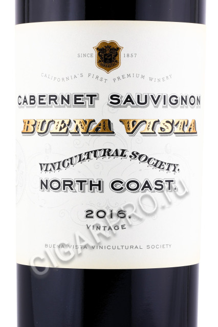 этикетка американское вино buena vista cabernet sauvignon 0.75л