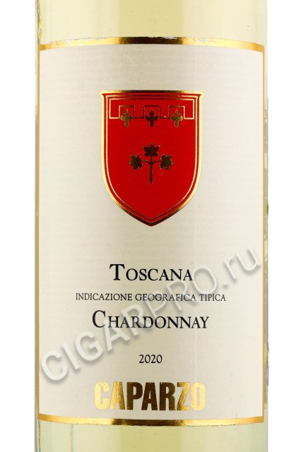 этикетка вино caparzo chardonnay toscana 0.75л