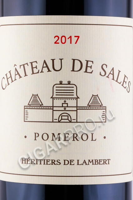 этикетка французское вино chateau de sales pomerol 0.75л