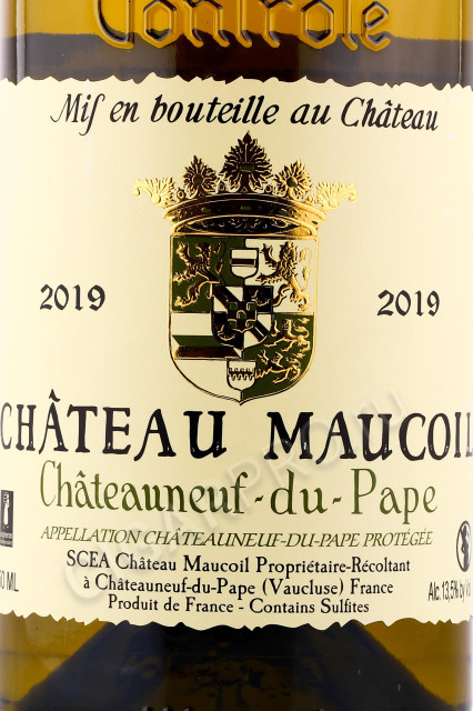 этикетка французское вино chateau maucoil chateauneuf-du-pape 0.75л