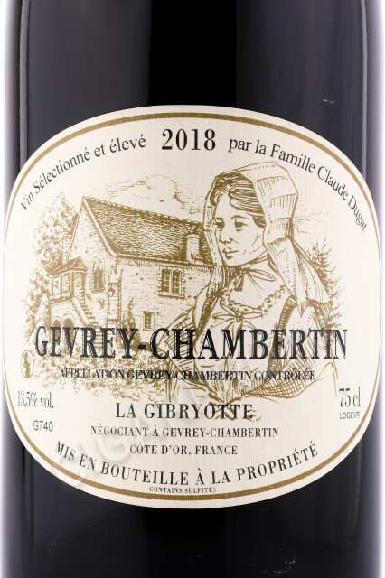 этикетка вино claude dugat la gibryotte gevrey chambertin 2018г 0.75л