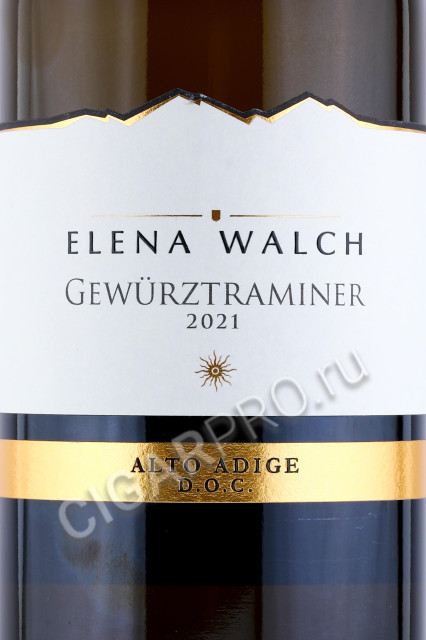 этикетка вино elena walch gewurztraminer 0.75л