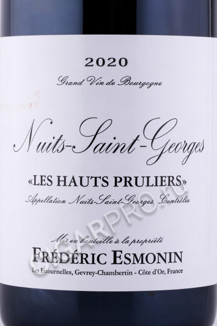 этикетка вино frederic esmonin nuits saint georges les hauts pruliers 0.75л