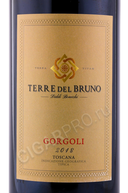этикетка вино gorgoli toscana terre del bruno 1.5л