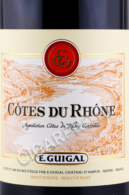 этикетка французское вино guigal cotes du rhone rouge 0.75л