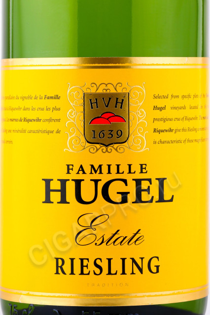 этикетка вино hugel riesling estate alsace 0.75л