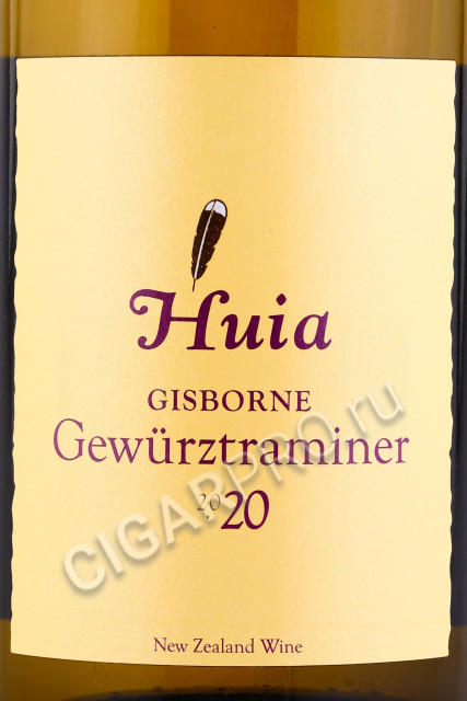 этикетка вино huia gewurtztraminer 0.75л