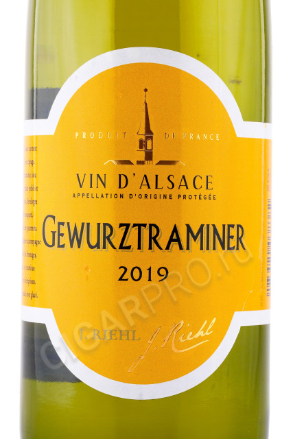 этикетка вино julien riehl gewurztraminer 0.75л