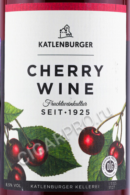 этикетка вино katlenburger kirschwein 0.75л