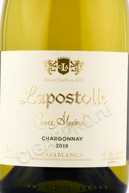 этикетка чилийское вино lapostolle cuvee alexandre chardonnay 0.75л