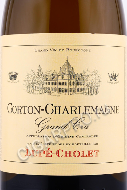 этикетка французское вино lupe-cholet corton-charlemagne grand cru 0.75л