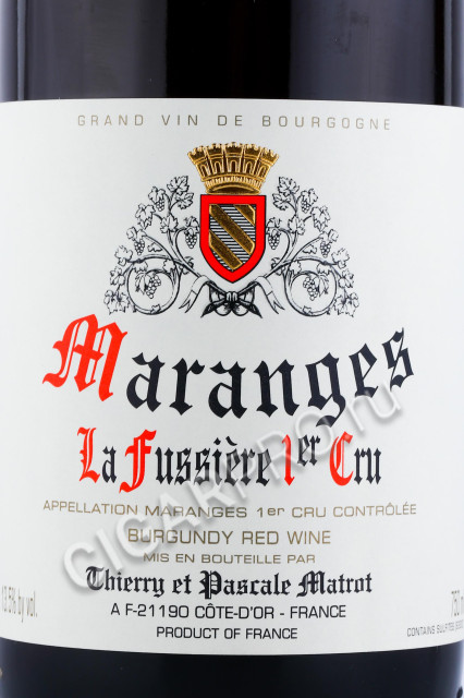 этикетка вино maranges la fussiere premier cru 0.75л