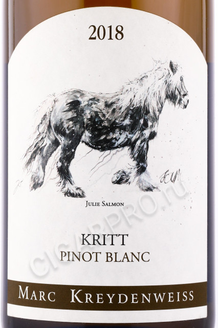 этикетка вино marc kreydenweiss kritt pinot blanc les charmes 0.75л