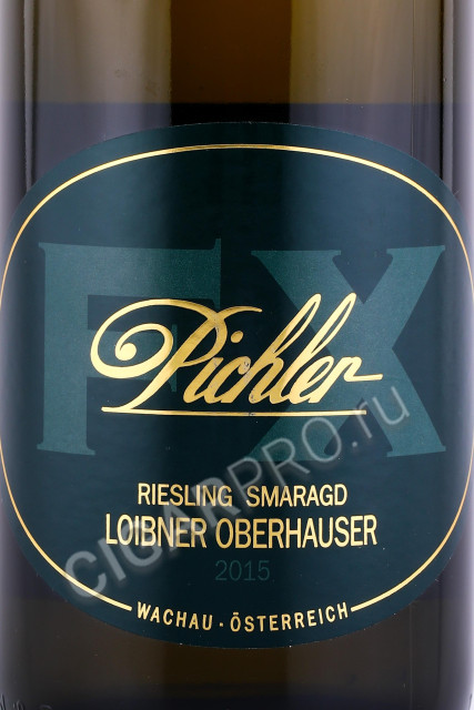 этикетка вино pichler riesling smaragd loibner oberhauser 0.75л