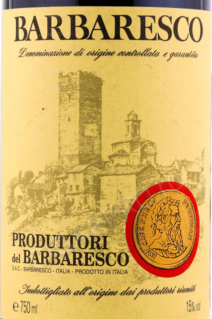 этикетка вино produttori del barbaresco barbaresco 0.75л