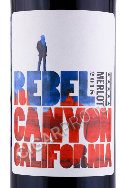 этикетка американское вино rebel canyon merlot 0.75л