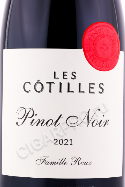 этикетка вино roux pere et fils les cotilles pinot noir 0.75л