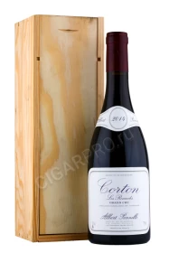 Вино Альберт Поннель Ле Ренард Кортон Гран Крю 2014г 0.75л в деревянной упаковке