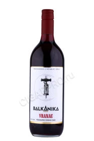 Вино Балканика Вранац Красное Полусладкое 1л