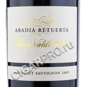этикетка abadia retuerta pago valdebellon cabernet sauvignon 0.75 l