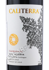 этикетка caliterra reserva carmenere 0.75 l
