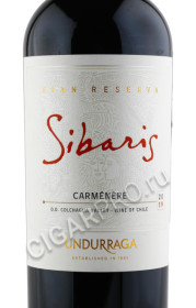 этикетка undurraga sibaris carmenere 0.75л