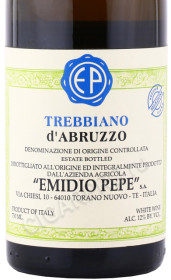 этикетка вино emidio pepe trebbiano dabruzzo 2007г 0.75л