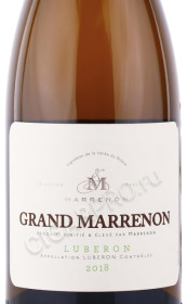 этикетка вино marrenon grand marrenon blanc luberon 0.75л