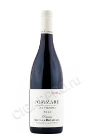 вино domaine nicolas rossignol pommard les vignots 2016 0.75л