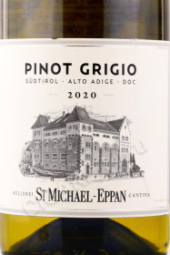 этикетка вино san michele appiano pinot grigio 0.75л
