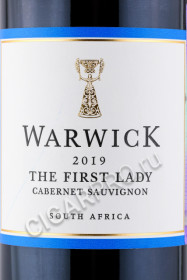 этикетка вино warwick estate the first lady cabernet sauvignon 0.75л