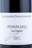 этикетка французское вино domaine changarnier pommard les vignots 0.75л