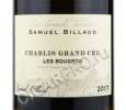 этикетка samuel billaud chablis grand cru les bougros