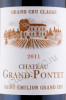 этикетка chateau grand-pontet saint emilion grand cru 0.75л