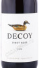 этикетка вино duckhorn decoy pinot noir 0.75л