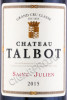 этикетка французское вино chateau talbot st-julien 0.75л