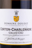 этикетка французское вино corton-charlemagne grand cru aoc domaine doudet 0.75л