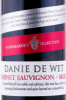 этикетка вино danie de wet cabernet sauvignon merlot 0.75